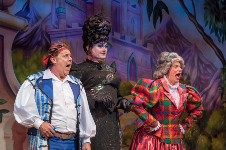 CINDERELLA Andy Gray as Buttons Grant Stott as Hibernia Hardup Allan Stewart as Fairy May Photo by Douglas Robertson